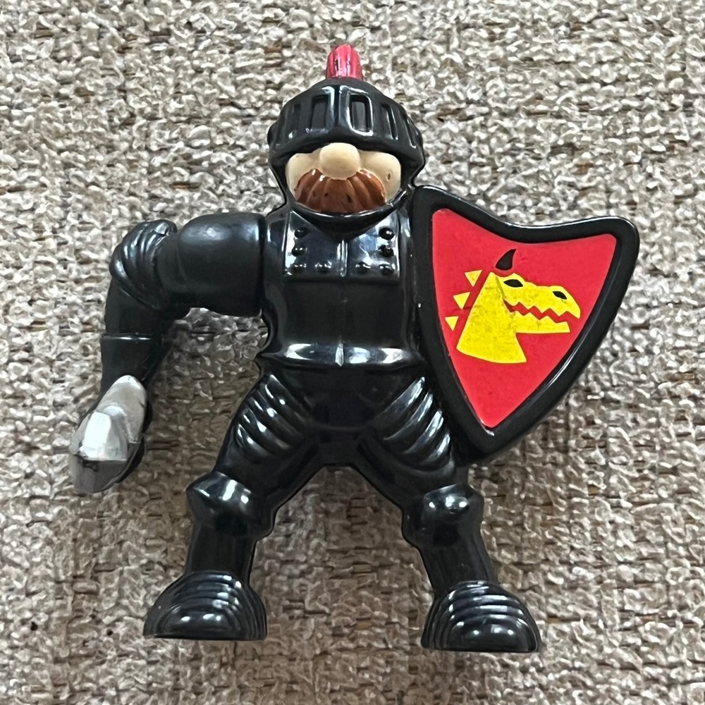 Fisher Price Great Adventures Black Knight Figure 1995 Dragon Shield Vintage Toy